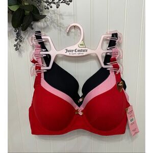Juicy Couture Lingerie Bra 3 Pack Valentines Size 36C